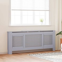 Vidaxl Pokrov za radiator MDF siv 205 cm