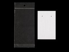 Kartica za uhane z vrečko 5x8 cm - beli biser (100 kosov)