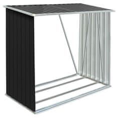 Vidaxl Vrtna lopa za drva pocinkano jeklo 163x83x154 cm antracitna