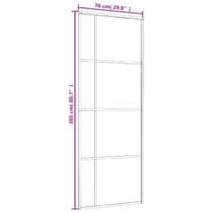 Vidaxl Drsna vrata mlečno ESG steklo in aluminij 76x205 cm črna