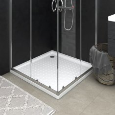 Vidaxl Tuš kad s pikami bela 80x80x4 cm ABS