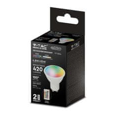 V-TAC LED sijalka GU10 4,8W 420lm 110° SMD RGB+3000K zatemnilna 