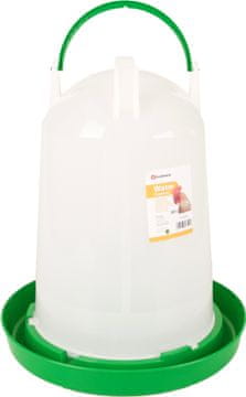 Flamingo Twist Napajalnik za perutnino okrogel, zelen/beli 10l
