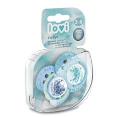 LOVI Dinamični silikonski dudelec Tie dye 3-6m 2 kosa dekle
