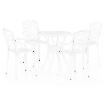 Vidaxl Bistro garnitura 5-delna liti aluminij bela