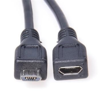 micro USB 2.0 moški-ženska podaljšek, črn, 2 m