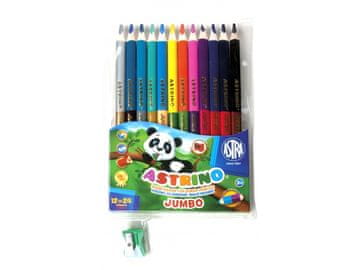 Astra ASTRINO Šolski trikotni barvni svinčniki JUMBO 12 kosov/24barv + svinčnik, 312116003