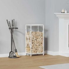 shumee vidaXL Stojalo za drva White 34x25x70 cm Hladno valjano jeklo