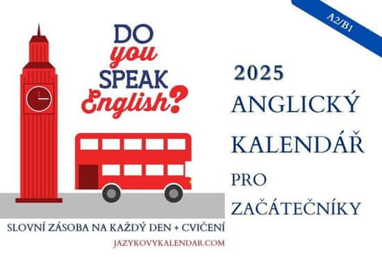 Angleški mesečni koledar 2025 za začetnike s spletnim gradivom (A2/B1)