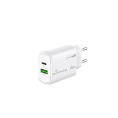 MediaRange Polnilni adapter -2 USB v.,USB-A,USB-C,bel