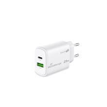 MediaRange Polnilni adapter -2 USB v.,USB-A,USB-C,bel
