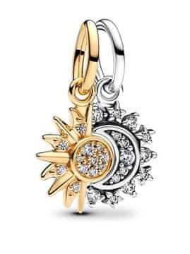 Pandora Dvojni obesek Shine Moments Sonce in Luna 763585C01