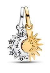 Pandora Dvojni obesek Shine Moments Sonce in Luna 763585C01