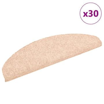 Vidaxl Preproge za stopnice samolepilne 30 kosov 65x21x4 cm svetlo rjave polkrožne velike