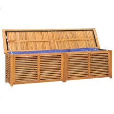 Vidaxl Vrtna škatla z vrečo 200x50x55 cm trdna tikovina