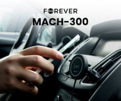 Forever MACH-300 avto nosilec/polnilec, 2v1, 15W brezžično polnjenje, 360°, MagSafe, USB-C, črn