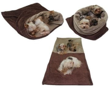 Pasja postelja Marysa 3v1, temno rjava/brezova, velikost XXL