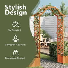 Vidaxl Vrtna pergola s cvetličnima koritoma iz trdnega lesa jelke