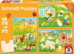 Schmidt Puzzle Prijatelji s kmetije 3x24 kosov