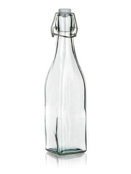 Banquet Steklenica z vzvodnim pokrovčkom 500ml kvadratno steklo YARA
