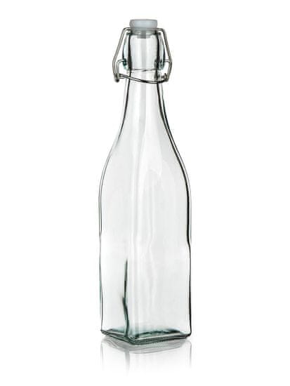 Banquet Steklenica z vzvodnim pokrovčkom 500ml kvadratno steklo YARA