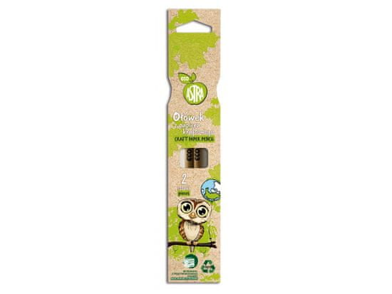 Astra ASTRA ECO, 2x navaden kraft svinčnik z radirko, škatla, 206022002