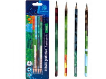 Astra 4 kosi - navaden svinčnik HB AstraPEN Pixel, blister, 206023011