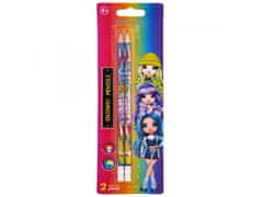 Astra 2 kosa - navaden svinčnik HB z radirko Astra Rainbow High, blister, 206022003