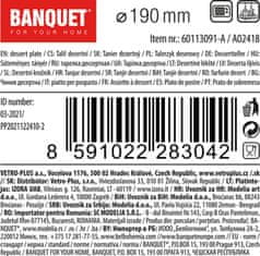 Banquet Desertni krožnik 19 cm porcelan BELI