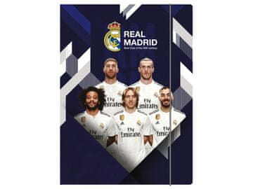 Astra Zložljiv zemljevid s tremi zavihki in elastičnim trakom, A4, REAL MADRID C.F., mešani motivi, 108019005