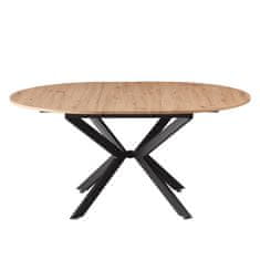 KONDELA Raztegljiva jedilna miza Abero Tip 1 - obrtniški hrast / črna