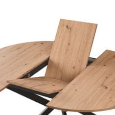 KONDELA Raztegljiva jedilna miza Abero Tip 1 - obrtniški hrast / črna