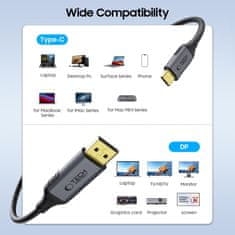 Tech-protect Ultraboost kabel USB-C / DisplayPort 1.4 8K 1.8m, črna