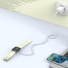 Tech-protect MC02 magnetni polnilec za Apple Watch USB 1m, bela
