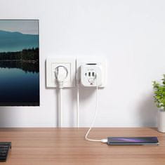 Tech-protect PCL3X4 vtičnica 2x USB / 2x USB-C / 3x električna vtičnica, bela