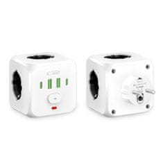 Tech-protect PCL3X4 vtičnica 2x USB / 2x USB-C / 3x električna vtičnica, bela