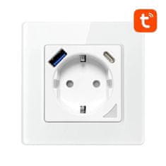 Secutek Pametna vtičnica z USB-C in USB-A - 16A, WiFi, Tuya