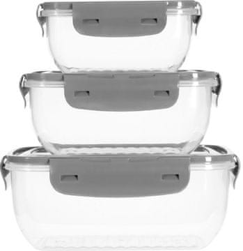 EXCELLENT Škatla za hrano, komplet 3 kosov, siva KO-024001560