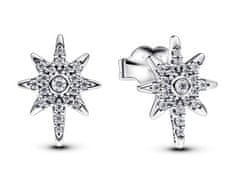 Pandora Srebrni uhani Sparkling Severka Moments 292667C01