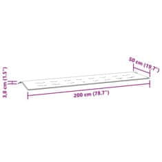 Vidaxl Blazina za vrtno klop vinsko rdeča 200x50x4 cm oxford tkanina