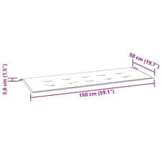 Vidaxl Blazina za vrtno klop bež 150x50x4 cm oxford tkanina