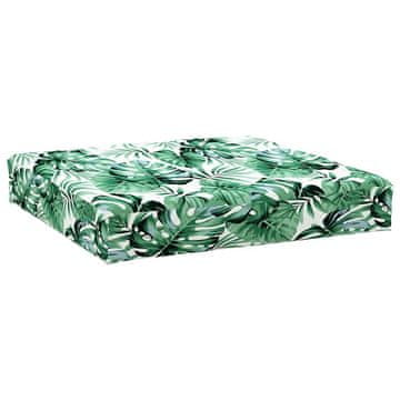 Vidaxl Blazina za palete vzorec listja 60x60x9,5 cm oxford tkanina