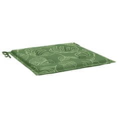 Vidaxl Blazine za stole 4 kosi vzorec listja 40x40x4 cm tkanina