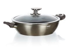 Banquet Ponev za cvrtje 28x7,8cm PAELLA non-stick METALLIC PLATINUM s steklenim pokrovom