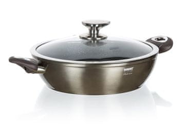 Banquet Ponev za cvrtje 28x7,8cm PAELLA non-stick METALLIC PLATINUM s steklenim pokrovom