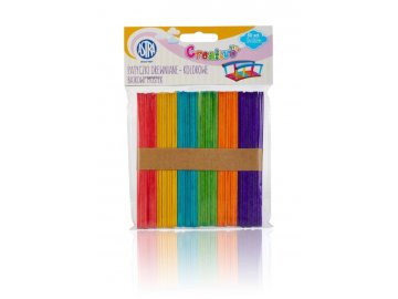 Astra CREATIVO Lesene lopatice (palčke za popsicle), 11,4 cm, barvne, 50 kosov, 335119022