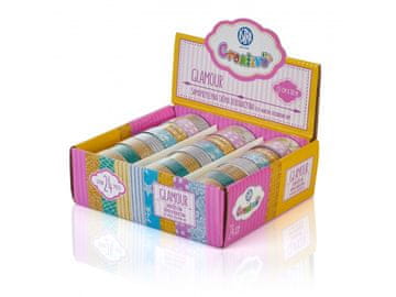 Astra CREATIVO Dekorativni washi trak 15 mm x 10 m, mešanica motivov GLAMOUR, 421118003