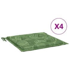 Vidaxl Blazine za stole 4 kosi vzorec listja 40x40x4 cm tkanina