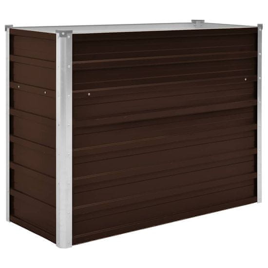 Vidaxl Visoka greda rjava 100x40x77 cm pocinkano jeklo