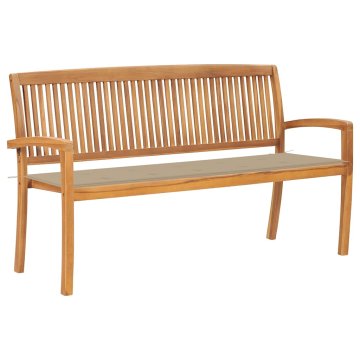 Vidaxl Vrtna klop z blazino 159 cm trdna tikovina